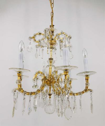 J L Lobmeyr Lobmeyr Baroque Maria Theresia Parlor Chandelier Crystal Glass Vienna 1940s