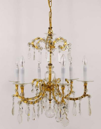 J L Lobmeyr Lobmeyr Baroque Maria Theresia Parlor Chandelier Crystal Glass Vienna 1940s