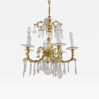 J L Lobmeyr Lobmeyr Baroque Maria Theresia Parlor Chandelier Crystal Glass Vienna 1940s