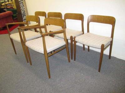 J L M llers M belfabrik Wonderful Set of Six J L Moller Teak Dining Chairs Danish Mid Century Modern