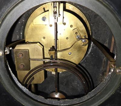 J Marti et Cie 19C French Mantle Clock with Candelabra Garnitures by J Marti Paris 