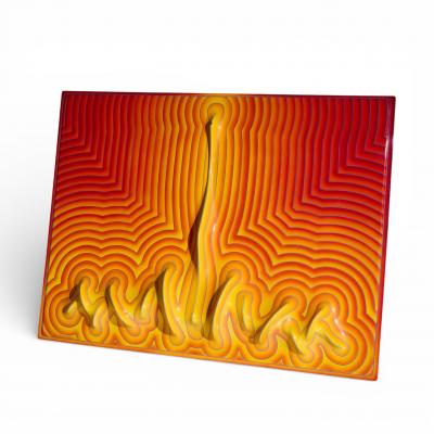 J McCarthy Mid Century 1976 Strawberry Fields Large Fiberglass Wall Art