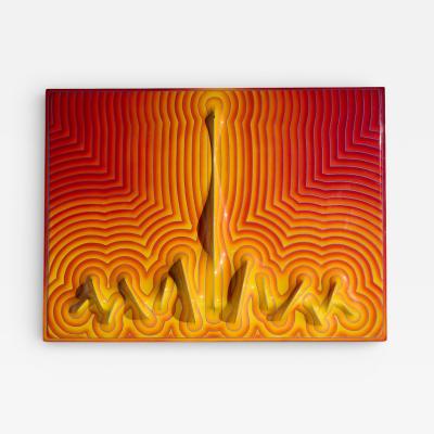 J McCarthy Mid Century 1976 Strawberry Fields Large Fiberglass Wall Art