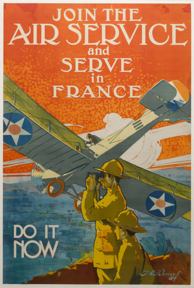 J Paul Verrees Join the Air Service and Serve in France Vintage WWI Poster