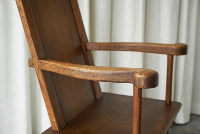 J R Hoogezand Traditional Vernacular Armchair in Oak The Netherlands 1930s