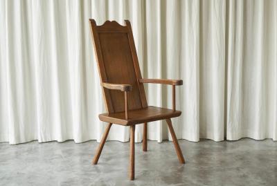 J R Hoogezand Traditional Vernacular Armchair in Oak The Netherlands 1930s
