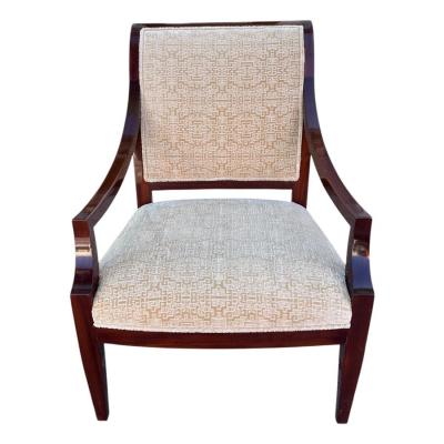 J Robert Scott J Robert Scott Mahogany Cut Velvet Art Deco Lounge Chair