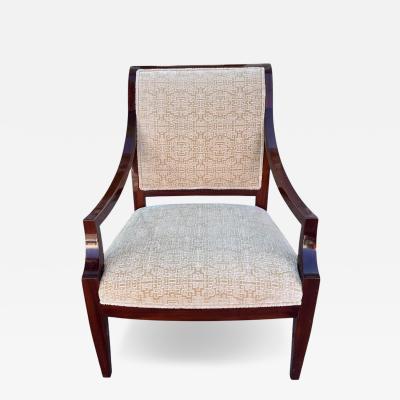 J Robert Scott J Robert Scott Mahogany Cut Velvet Art Deco Lounge Chair