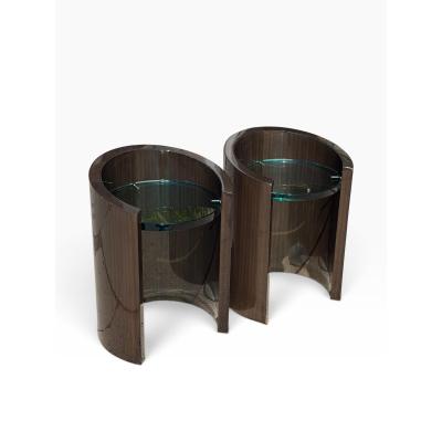 J Robert Scott Pair of J Robert Scott Modernist Macassar Side Tables