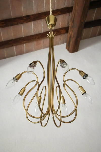 J T Kalmar Austrian Mid Century Octopus Chandelier Attributed to J T Kalmar 1950s