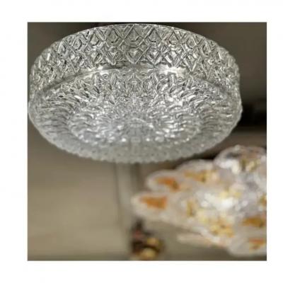 J T Kalmar J T Kalmar Elegant Cut Glass Flush Mount Light Fixture 1960s