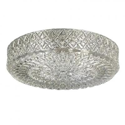 J T Kalmar J T Kalmar Elegant Cut Glass Flush Mount Light Fixture 1960s