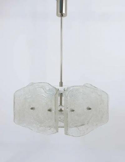 J T Kalmar J T Kalmar Mid Century Frosted Glass Chandelier Austria 1960s