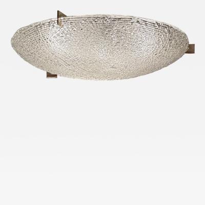 J T Kalmar JT Kalmar Crackle Patterned Flush Mount Ceiling Fixture 1960