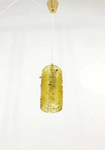J T Kalmar Mid Century J T Kalmar Modernist Glass Tube Brass Pendant Lamp Austria 1950s
