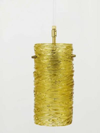 J T Kalmar Mid Century J T Kalmar Modernist Glass Tube Brass Pendant Lamp Austria 1950s