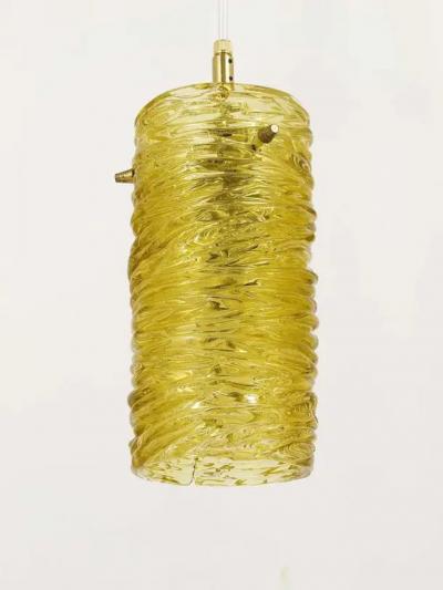 J T Kalmar Mid Century J T Kalmar Modernist Glass Tube Brass Pendant Lamp Austria 1950s