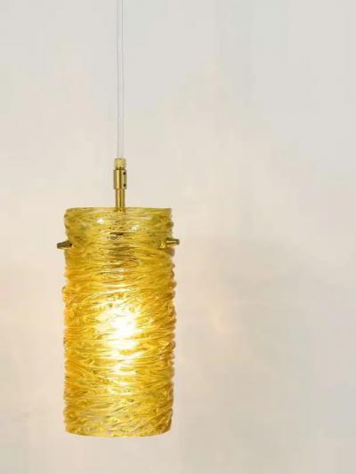 J T Kalmar Mid Century J T Kalmar Modernist Glass Tube Brass Pendant Lamp Austria 1950s