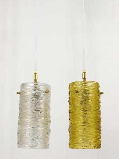 J T Kalmar Mid Century J T Kalmar Modernist Glass Tube Brass Pendant Lamp Austria 1950s