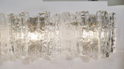 J T Kalmar Pair of Kalmar Ice Glass Wall Sconces Three Pairs Available 