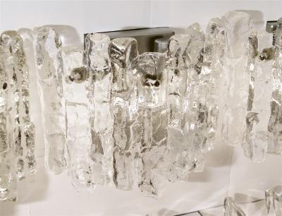 J T Kalmar Pair of Kalmar Ice Glass Wall Sconces Three Pairs Available 