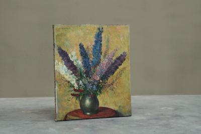 J Verhoeven Bouquet Oil on Canvas Early 20th Century