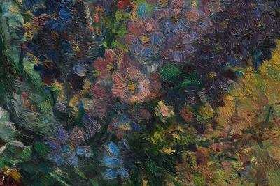 J Verhoeven Bouquet Oil on Canvas Early 20th Century