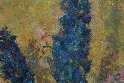 J Verhoeven Bouquet Oil on Canvas Early 20th Century