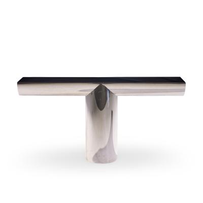 J Wade Beam J Wade Beam for Brueton Mid Century Stainless Steel Tee Console Table