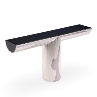 J Wade Beam J Wade Beam for Brueton Mid Century Stainless Steel Tee Console Table