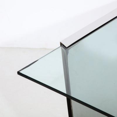 J Wade Beam Mid Century Cantilevered Chrome Glass Coffee Table by J Wade Beam for Brueton