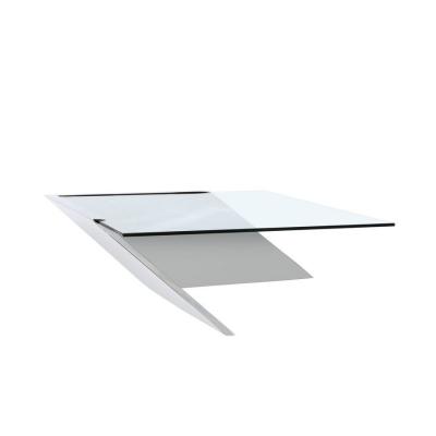 J Wade Beam Mid Century Cantilevered Chrome Glass Coffee Table by J Wade Beam for Brueton