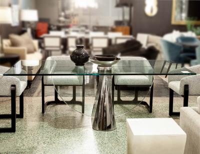 J Wade Beam Modern Glass Pinnacle Table by J Wade Beam