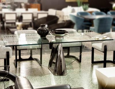 J Wade Beam Modern Glass Pinnacle Table by J Wade Beam