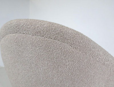 J lia Gaubek Pair of Mid Century Modern Beige Fabric Armchairs by Julia Gaubek Hungary 1950