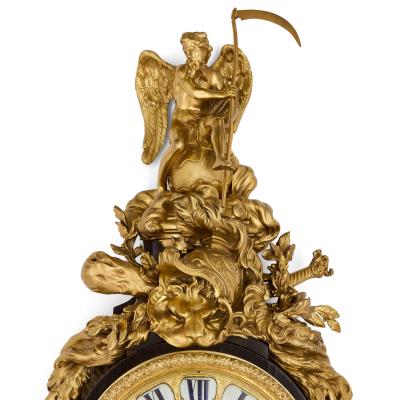 J r me Burgeat Antique Louis XV period ormolu mounted Boulle marquetry wall clock and barometer