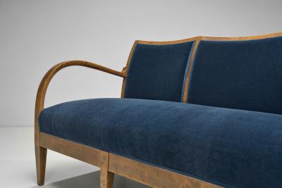 J rgen Christensen Three Seater Sofa in Blue Mohair Upholstery by J rgen Christensen Denmark 1930s