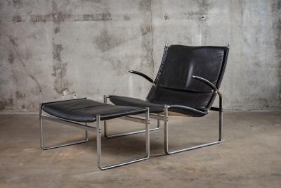 J rgen Kastholm Preben Fabricius FABRICIUS AND KASTHOLM LOUNGE CHAIR AND OTTOMAN