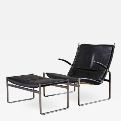 J rgen Kastholm Preben Fabricius FABRICIUS AND KASTHOLM LOUNGE CHAIR AND OTTOMAN