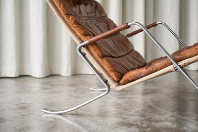 J rgen Kastholm Preben Fabricius Fabricius Kastholm FK87 in Patinated Cognac Leather 1960s