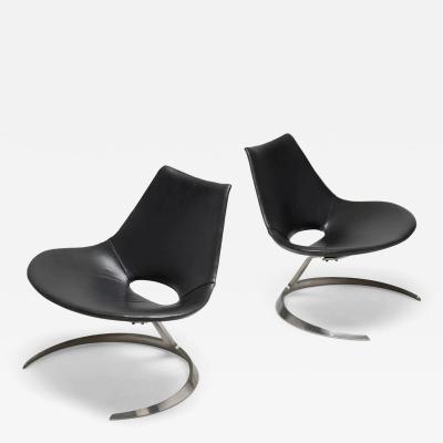 J rgen Kastholm Preben Fabricius Rare Pair of Scimitar Chairs by Preben Fabricius and Jorgen Kastholm