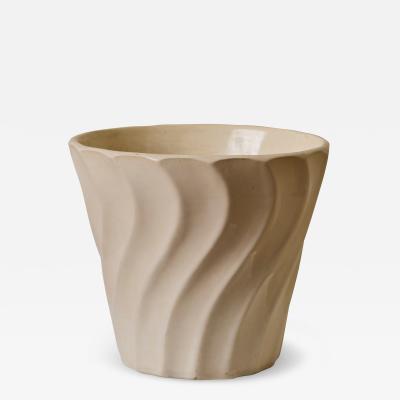 JA Bauer Midcentury White Glazed Ceramic Bauer Planter