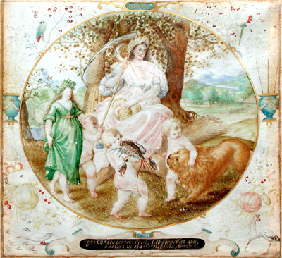 JACOB HOEFNAGE JACOB HOEFNAGEL DUTCH 1575 CA 1630 ALLEGORY OF SUMMER