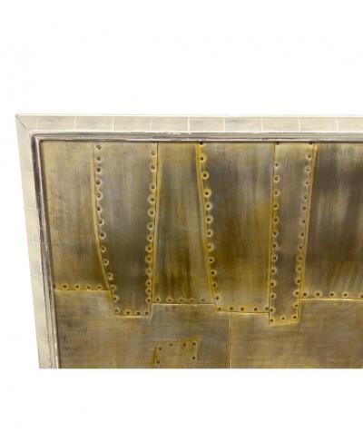 JAMES A BUCHMEN MONUMENTAL STEEL VERTICALS FRAMED METAL WALL SCULPTURE BY JAMES BUCHMAN