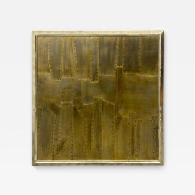 JAMES A BUCHMEN MONUMENTAL STEEL VERTICALS FRAMED METAL WALL SCULPTURE BY JAMES BUCHMAN