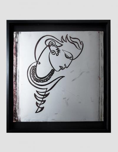 JEAN NEGULESCO JEAN NEGULESCO CONTINUOUS LINE DRAWING ON METAL PLATE