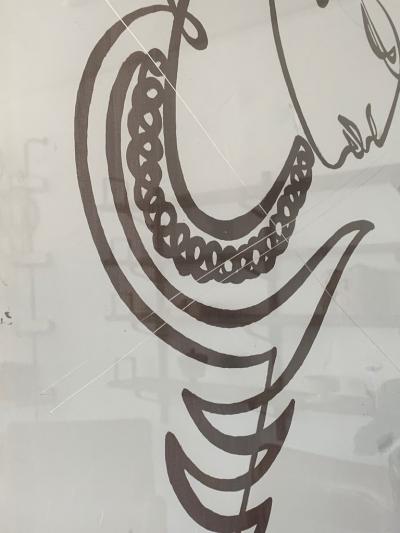 JEAN NEGULESCO JEAN NEGULESCO CONTINUOUS LINE DRAWING ON METAL PLATE