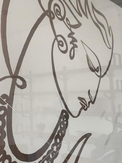 JEAN NEGULESCO JEAN NEGULESCO CONTINUOUS LINE DRAWING ON METAL PLATE