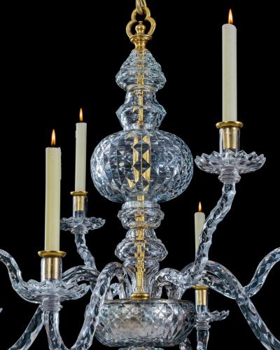 JEROM JOHNSON A GEORGE II CUT GLASS CHANDELIER ATTRIBUTED TO JEROM JOHNSON