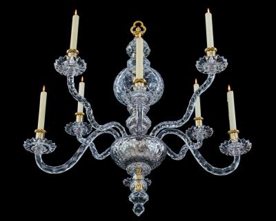 JEROM JOHNSON A GEORGE II CUT GLASS CHANDELIER ATTRIBUTED TO JEROM JOHNSON